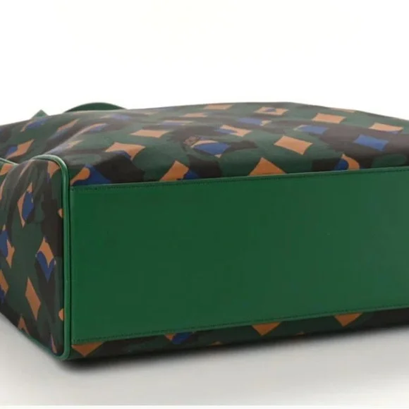 MCM Green Multicolor Geometric Messenger Bag - Picture 5 of 11